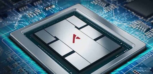 Chip Huawei Ascend per intelligenza artificiale su circuito stampato, simbolo dell'autonomia tecnologica cinese