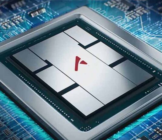 Chip Huawei Ascend per intelligenza artificiale su circuito stampato, simbolo dell'autonomia tecnologica cinese