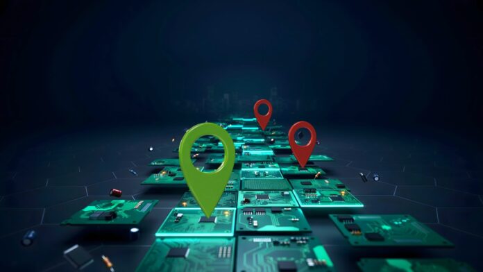 Circuit board fragments creating digital road – Perfect for enterprise technology, hardware engineering, or IT network strategy. PCB