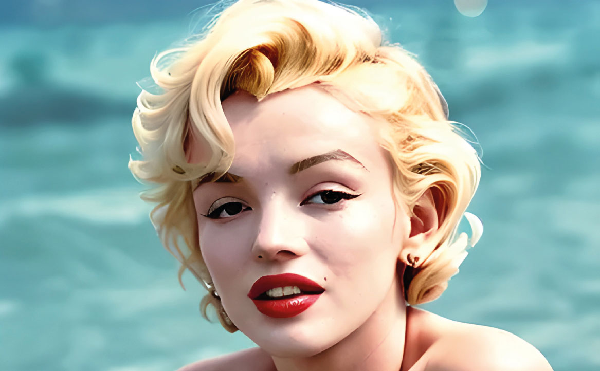 Fig. 7A Trucco anni ’50, in un immagine generata tramite AI ispirata a Marylin Monroe.