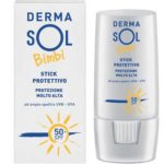 Uno stick per la fotoprotezione delle zone sensibili Dermasol Bimbi Stick Protettivo SPF 50+ Mylan