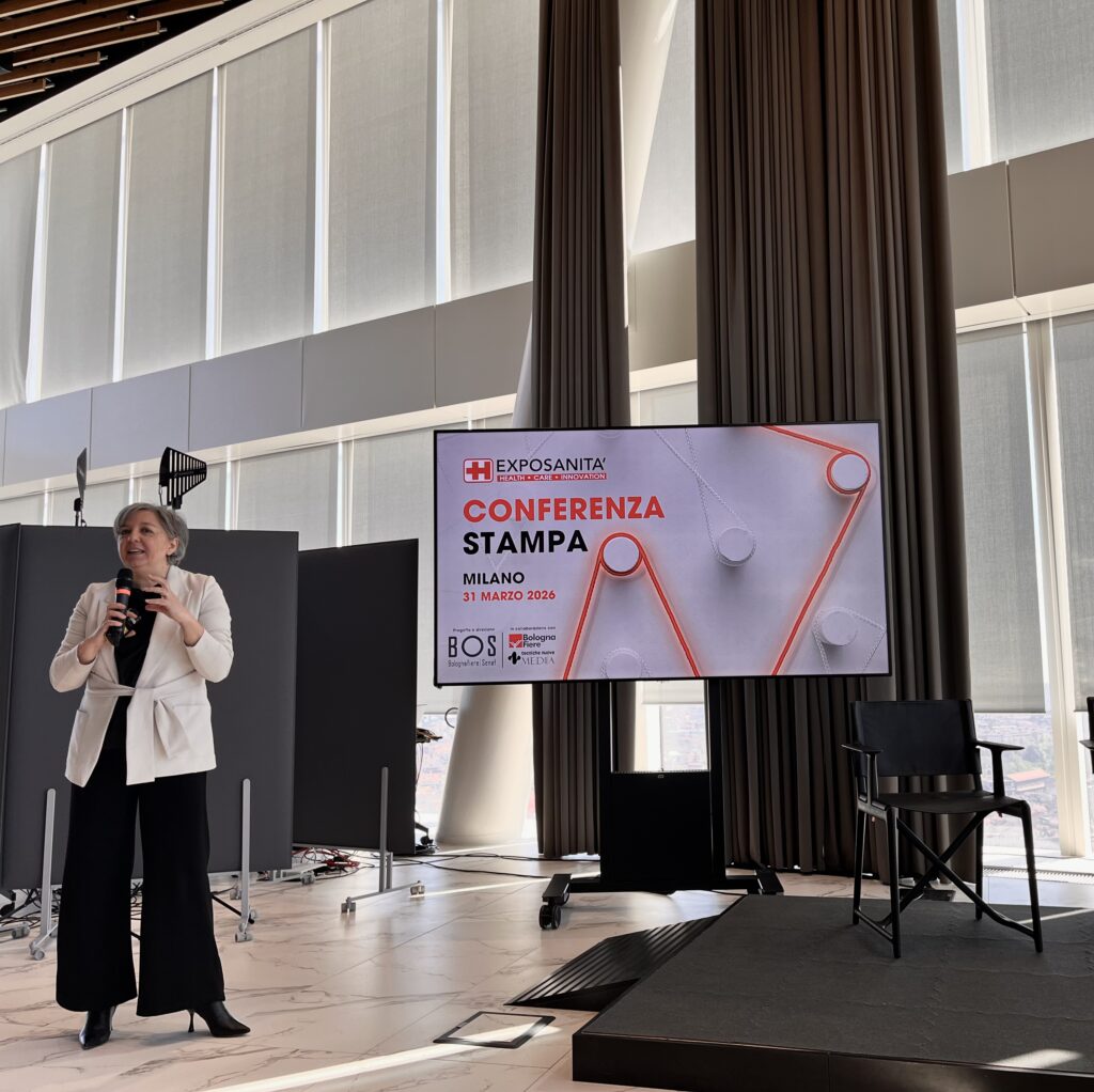 Mariena Pavarelli ha spiegato il claim di Exposanità "Planning Solutions": l'idea è quella di trovare soluzioni per la sanità, soprattutto grazie alle nuove tecnologie.