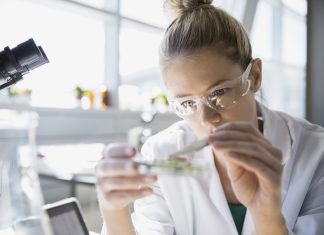 Vaccini antinfluenzali potenziati e cell-based: nuovi dati Focused scientist using tweezers in petri dish