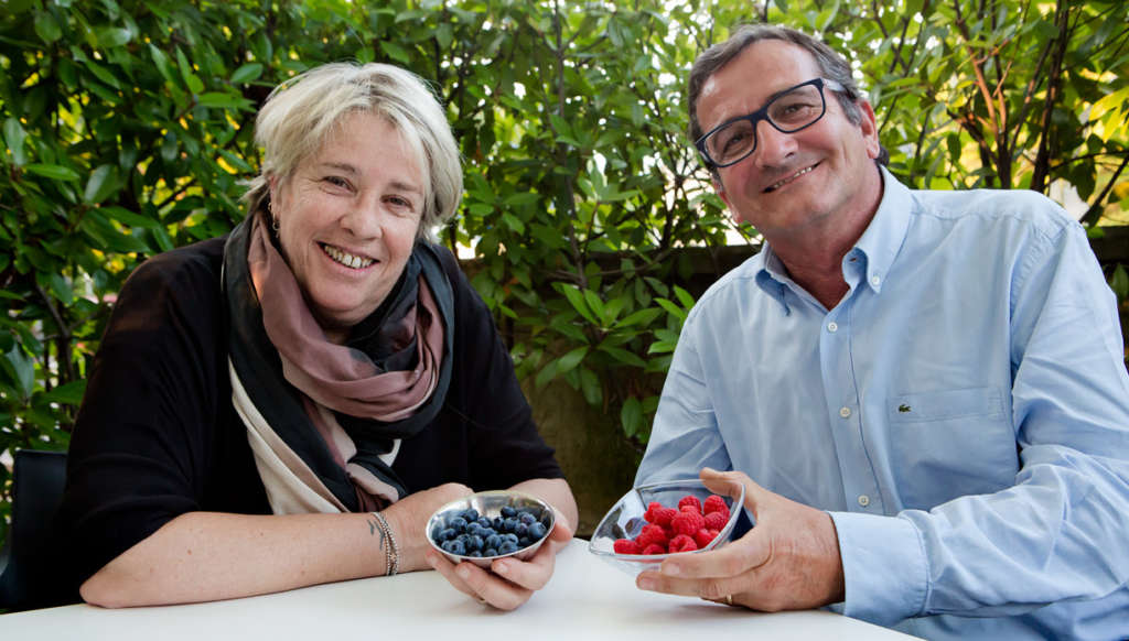 I protagonisti di Full, innovazione che combatte lo spreco alimentare, la professoressa Cristiana Peano e Domenico Paschetta, presidente di Ortofruit italia