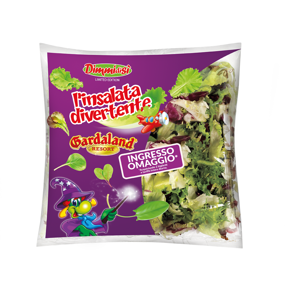 La limited edition di DimmidiSì L’Insalata Divertente, nata dalla collaborazione tra La Linea Verde e Gardaland Resort