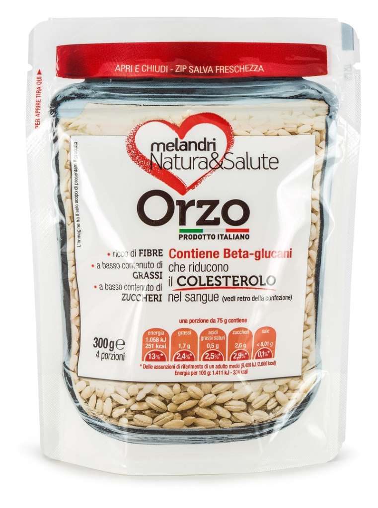 L'Orzo Natura&Salute di Melandri Gaudenzio è un prodotto ad alto contenuto di fibre, in particolare i beta-glucani
