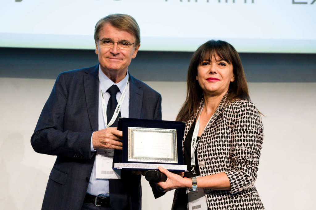 Il momento della premiazione nella giornata di chiusura di Macfrut 2019, la kermesse dell'ortofrutta che si è tenuta a Rimini