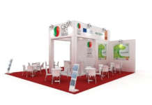 Lo spazio espositivo, di 64 mq di Cso Italy (Centro Servizi Ortofrutticoli) a Macfrut (padiglione D3, stand 151-152)