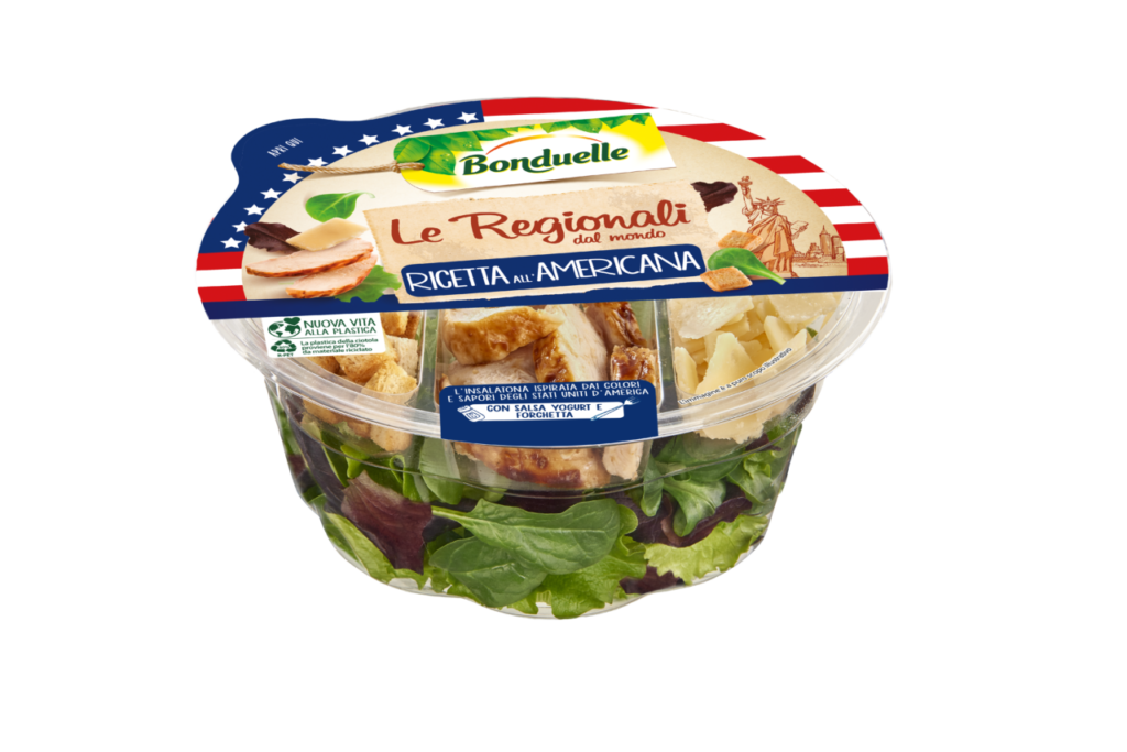 La nuova Ricetta all'Americana di Bonduelle. E' la prima referenza delle Regionali dal Mondo edè stata lanciata a maggio