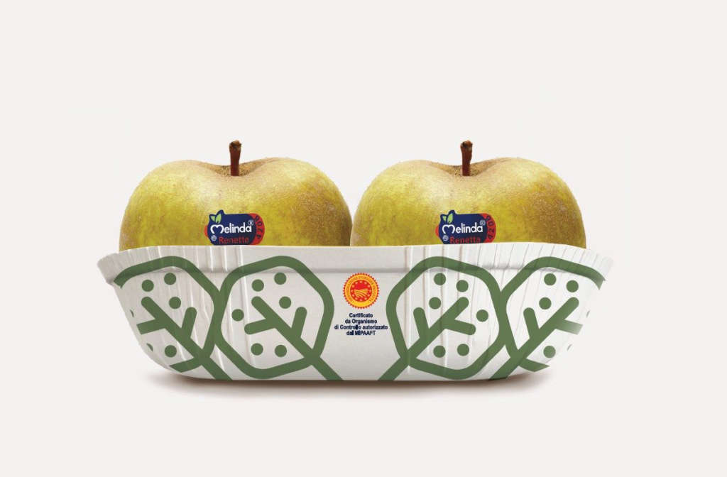 L'innovativa vaschetta 4 frutti biodegradabile, compostabile e riutilizzabile lanciata sul mercato da Ghelfi Ondulati, Biopap e Melinda