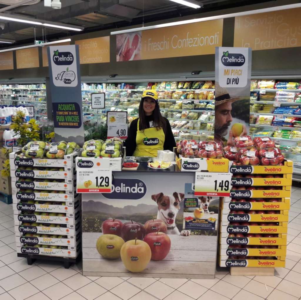 Melinda, è stata la prima realtà del settore ortofrutticolo a utilizzare la tecnologia della realtà virtuale per l'in store promotion