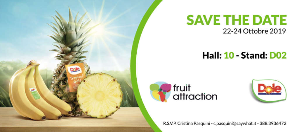 Dole sarà presente a Fruit Attraction 2019 con uno stand più grande e completamente rinnovato. E in combinazione con Total Produce che ha acquisito il 45% di Dole Food Company