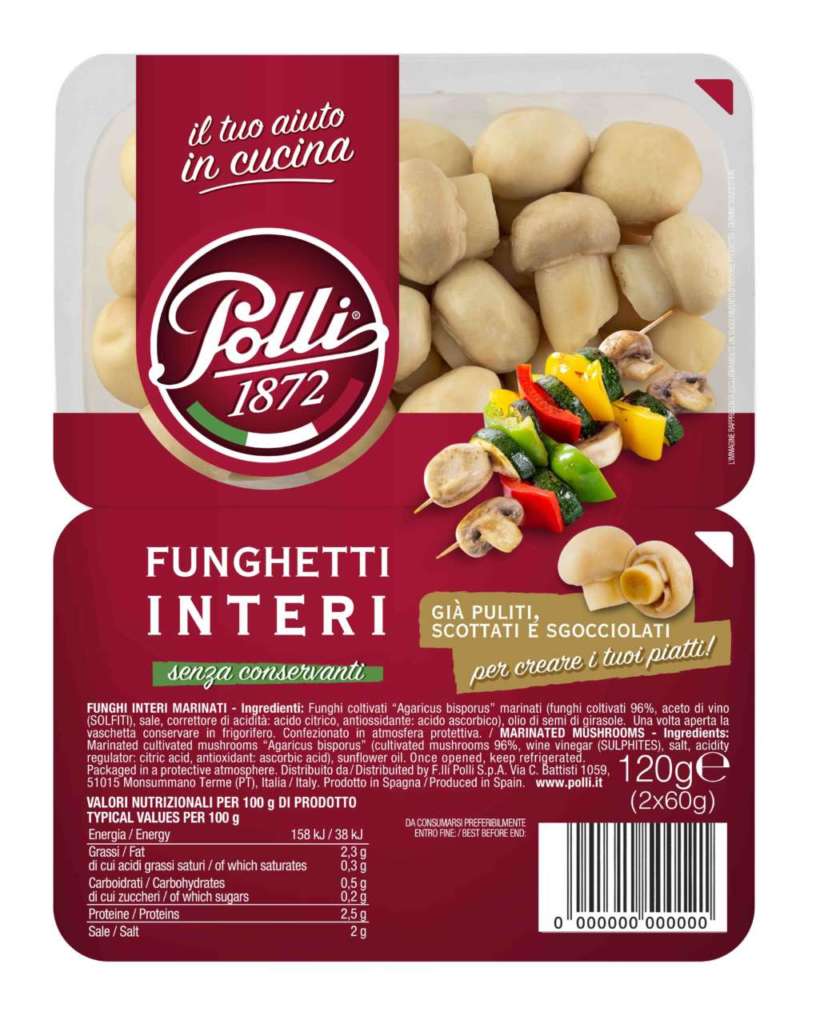 I funghetti. Una delle referenze di Polli della nuova gamma di verdure pronte in vaschetta Il tuo aiuto in cucina