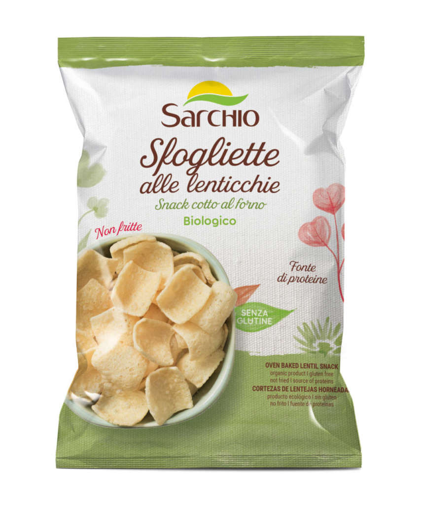 Le tre nuove referenze Sarchio della linea snack salati sono cotte al forno per un migliore profilo nutrizionale