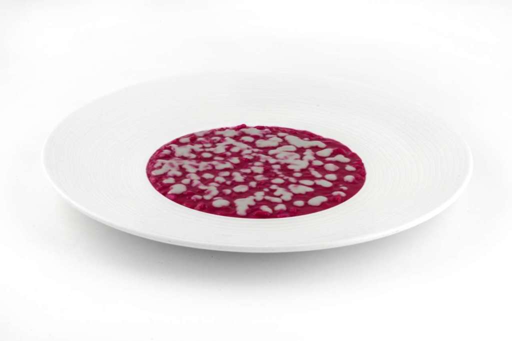 Il risotto Omaggio a Cavaradoss dello chef Bartolini. Verrà preparato per il menu della Prima della Scala