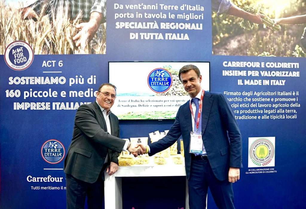 Gerard-Lavinay, presidente di Carrefour Italia ed Ettore-Prandini, presidente di Coldiretti a Marca