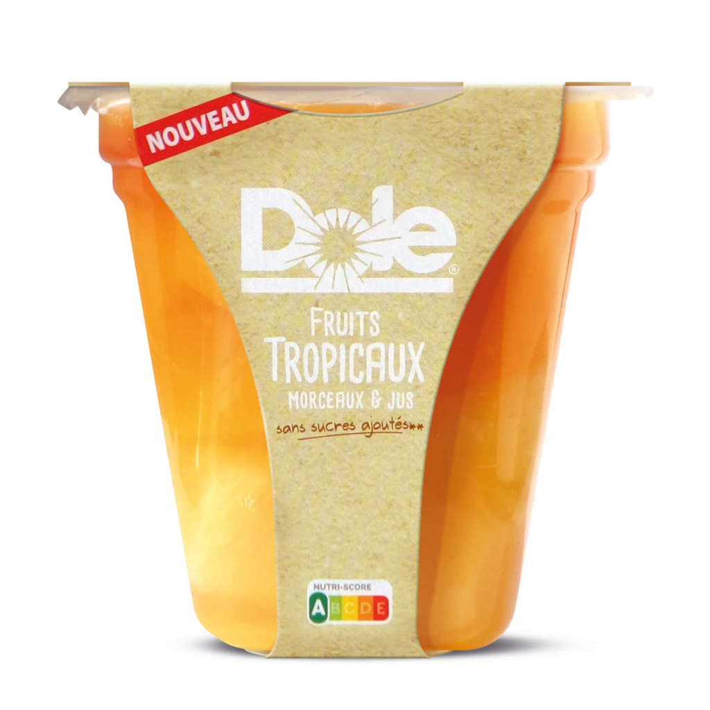 Il nuovo pack delle coppette di frutta Dole