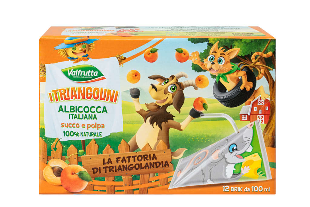 Triangolini Valfrutta in brik, gusto albicocca