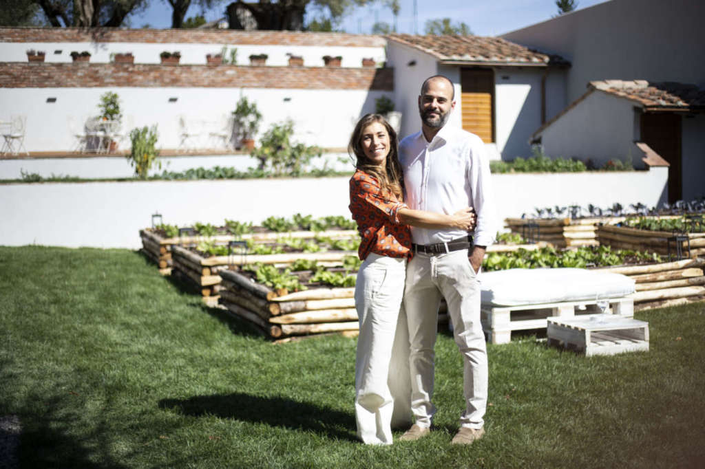 La chef Enrica Della Martira con il marito Lorenzo Galli Torrini (figlio della proprietaria dell'Orto San Frediano)