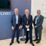 Pallet di qualità dal recupero del Tetra Pak Paolo Gerevini (da sinistra), presidente di Cpr System, Lauro Guidi (presidente di Newpal) e Guido Pasquini (Lucart)