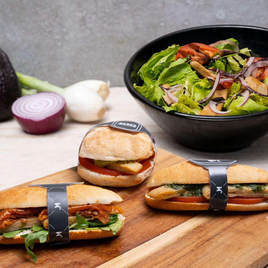 Piatti vegani 100 Montaditos con carne Heura foods
