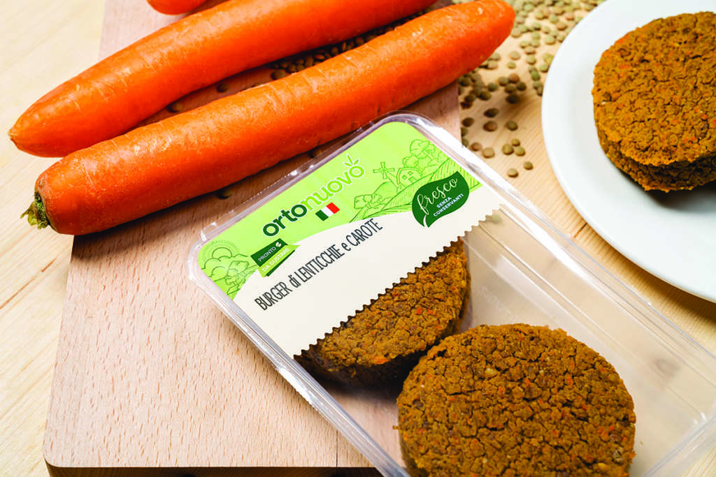 Burger vegetali a marchio Ortonuovo