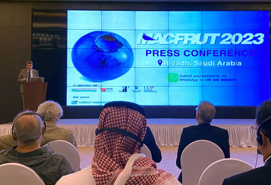 Renzo Piraccini, presentazione di Macfrut 2023 a Riyad, in Arabia Saudita