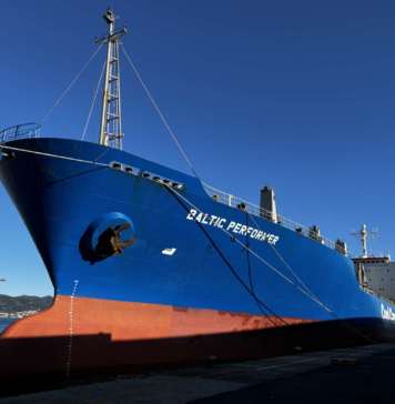 La nave che ha trasportato i Kiwi Zespri SunGold