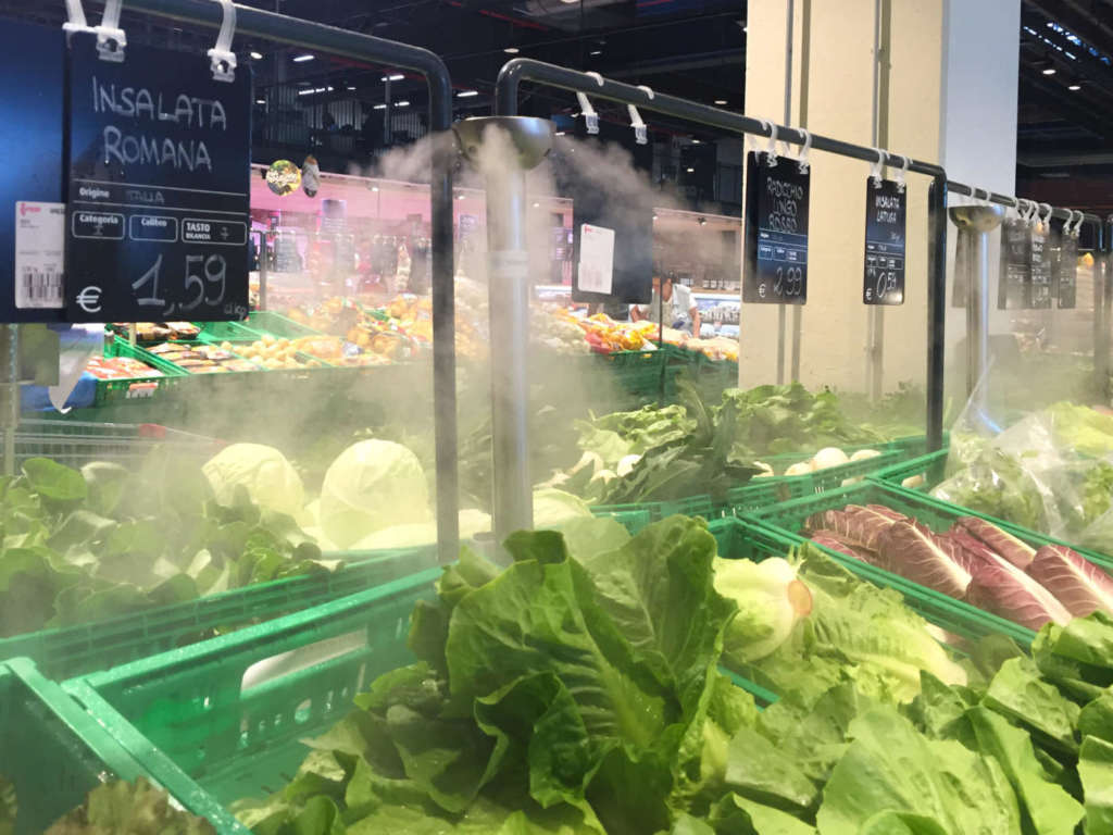 Natural Misting, nebulizzazione su un punto di vendita di una catena retail
