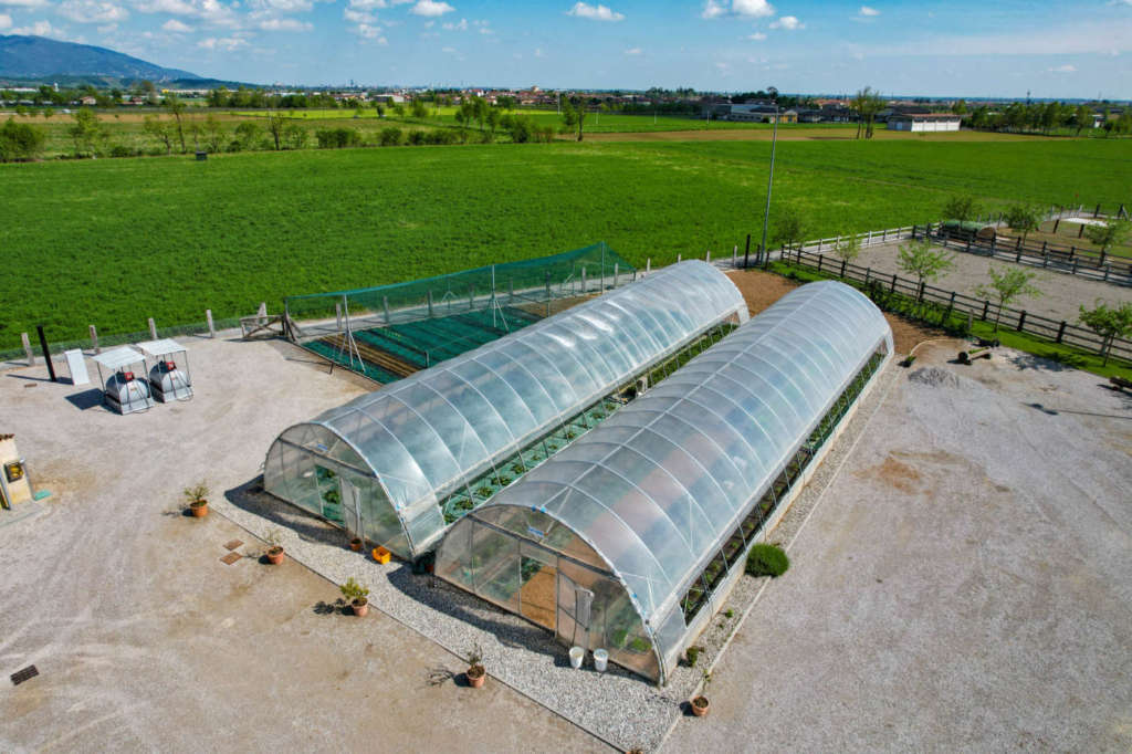 Le serre dell'azienda agricola Il Colmetto, in Franciacorta