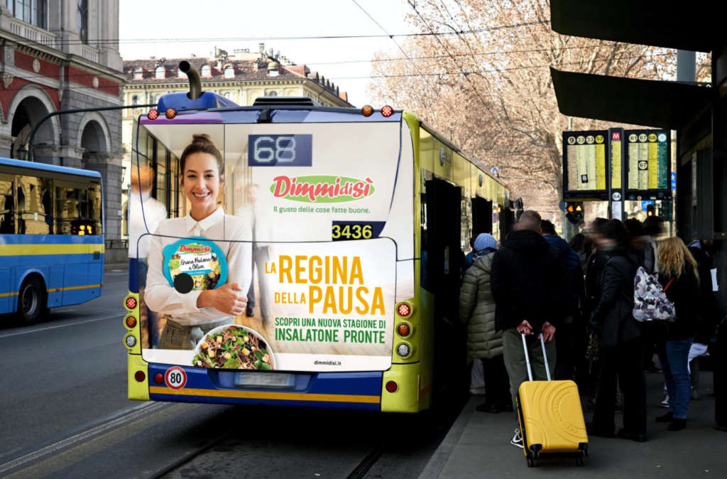 Campagna affissioni sui bus Insalate arricchite La Linea Verde Dimmidisì