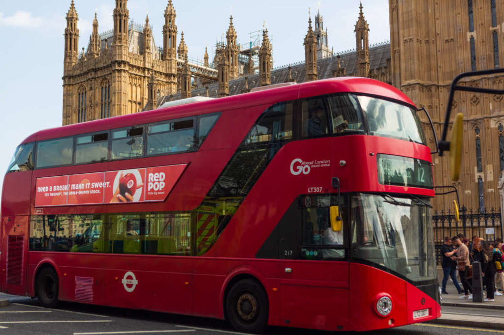 Campagna RedPop sui bus di Londra
