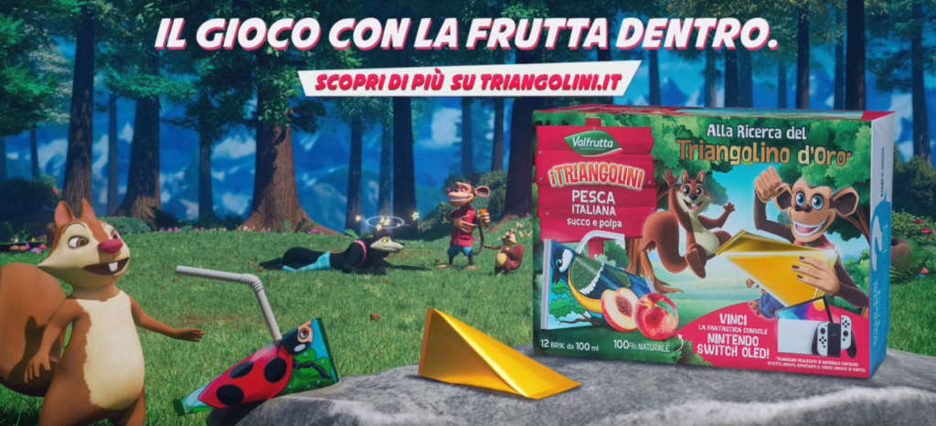 Un'immagine del nuovo spot Triangolino d'Oro Valfrutta
