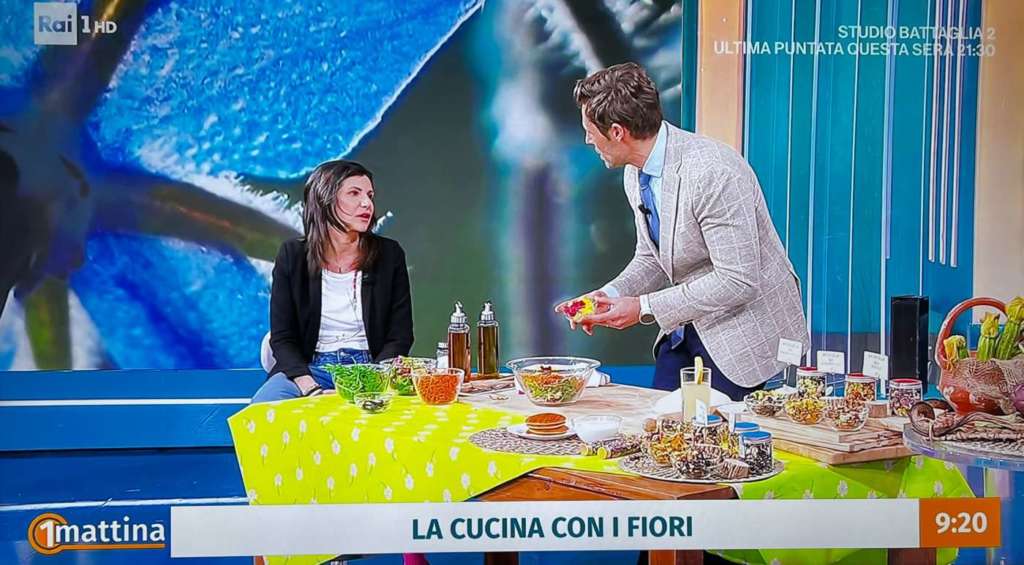 Sara Menin, product development manager dell'Insalata dell'Orto al programma Unomattina di Rai 1