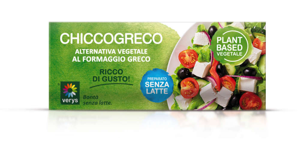 Chiccogreco, il formaggio vegetale proposto da Verys, alternativa al formaggio geco