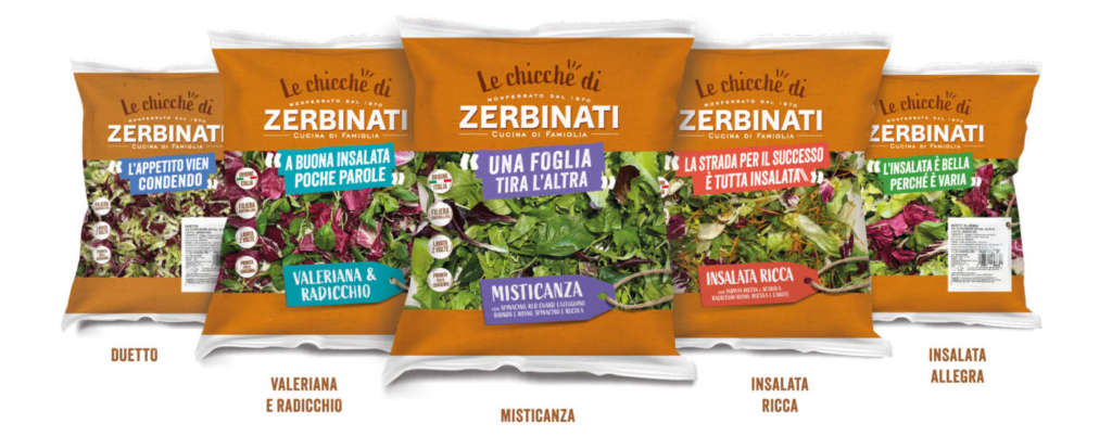 La linea di insalate Le Chicche di Zerbinati