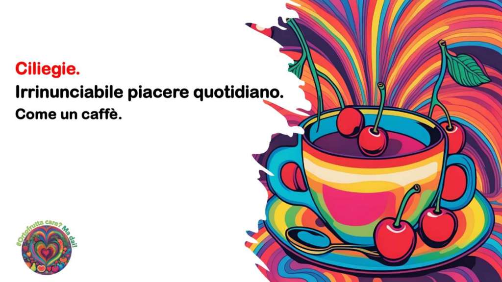 Locandina ciliegie, con le immagini create da Anna Parello con l'Ai