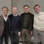 Da sinistra Carlo Mangini membro del CdA di New Factor spa con delega commerciale e marketing, Paolo Gerevini Direttore Generale Melinda Lab, Alessandro Annibali AD New Factor spa, Alessandro Abbondanza, Direttore Vendite Melinda Lab