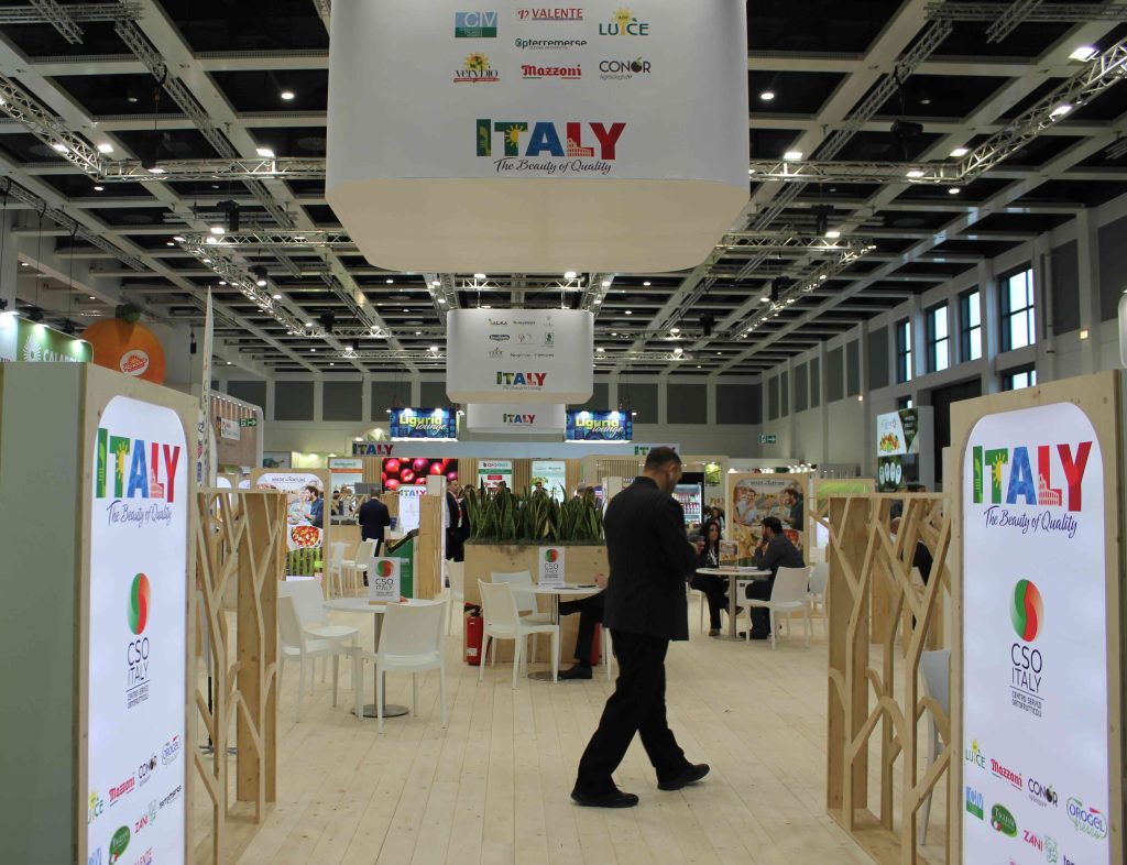 Un'immagine della collettiva Italy della scorsa edizione di Fruit Logistica 2024
