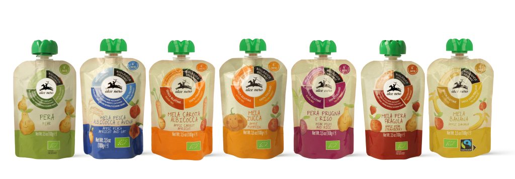 Alce Nero, la linea Puree di frutta Baby Food