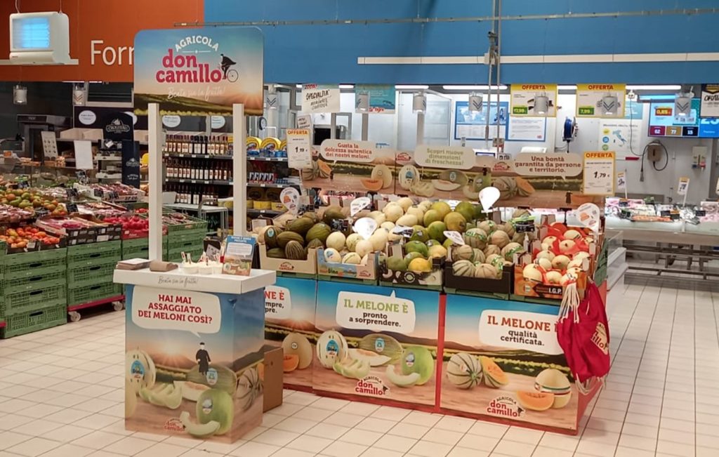 Campagna di promo-comunicazione meloni Don Camillo sul punto di vendita