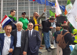 Delegazione Fedagri, protesta a Bruxelles contro la commissione Ue