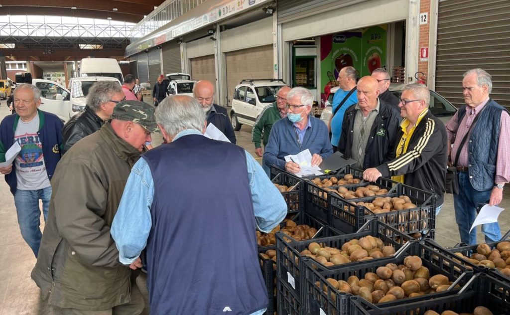 Volontari all'opera nei mercati ortofrutticoli dell'Emila-Romagna