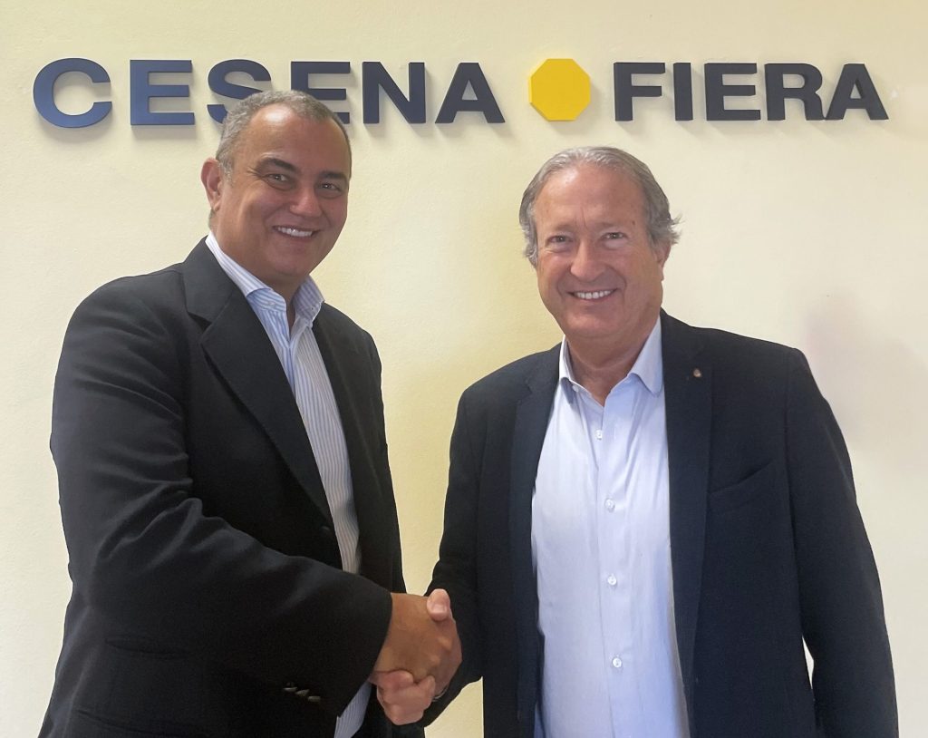 Paolo Borgio e il presidente di Cesena Fiere, Patrizio Neri