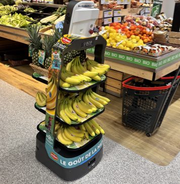 Con Fresh Del Monte i robot entrano nel reparto ortofrutta Il robot Bob di Fresh Del Monte in azione in un negozio di Intermarché, in Francia