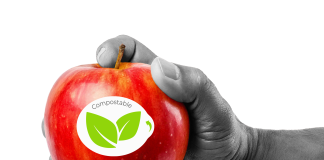 Il bollino di smaltimento compostabile sulla frutta