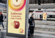 Mela Vip Ambrosia rafforza la comunicazione Attività digital Ooh alla stazione ferroviaria di Firenze