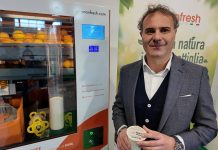 Oranfresh e l’isola della salute con i succhi freschi nel reparto ortofrutta
