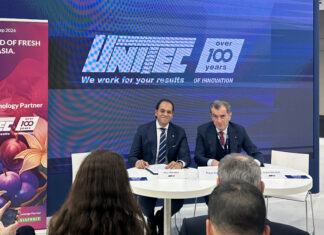 Nour Abdrabbo e, Angelo Benedetti presentazione dei prodotti a Fruit Logistica