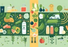 Infografica concettuale sulla digitalizzazione e il controllo qualità ortofrutta lungo la filiera agrifood, con icone stilizzate di prodotti agricoli, logistica e monitoraggio della freschezza